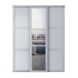 Spacepro Shaker 3 Door sliding wardrobe Kit Dove Grey frame 2 x Panel 1 x Mirror (w)2592mm - Bedrooms Plus