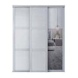 Spacepro Shaker 3 Door sliding wardrobe Kit Dove Grey frame 2 x Panel 1 x Mirror (w)2592mm - Bedrooms Plus