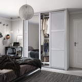Spacepro Shaker 3 Door sliding wardrobe Kit Dove Grey frame 2 x Panel 1 x Mirror (w)2592mm - Bedrooms Plus
