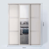 Spacepro Shaker 3 Door sliding wardrobe Kit Mirror Cashmere frame (w)2136mm - Bedrooms Plus
