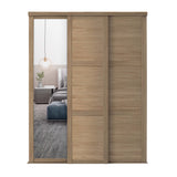 Spacepro Shaker 3 Door sliding wardrobe Kit Mirror Oak frame (w)2592mm - Bedrooms Plus