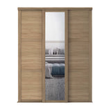 Spacepro Shaker 3 Door sliding wardrobe Kit Mirror Oak frame (w)2592mm - Bedrooms Plus