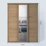 Spacepro Shaker 3 Door sliding wardrobe Kit Mirror Oak frame (w)2592mm - Bedrooms Plus