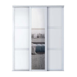 Spacepro Shaker 3 Door sliding wardrobe Kit Mirror White frame (w)2592mm - Bedrooms Plus