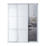 Spacepro Shaker 3 Door sliding wardrobe Kit Mirror White frame (w)2592mm - Bedrooms Plus