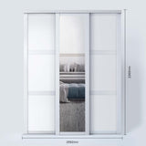 Spacepro Shaker 3 Door sliding wardrobe Kit Mirror White frame (w)2592mm - Bedrooms Plus