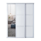 Spacepro Shaker 3 Door sliding wardrobe Kit Mirror White frame (w)2592mm - Bedrooms Plus