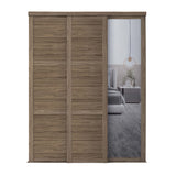 Spacepro Shaker 3 Door sliding wardrobe Kit Walnut frame 2 x Panel 1 x Mirror (w)2136mm - Bedrooms Plus