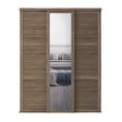 Spacepro Shaker 3 Door sliding wardrobe Kit Walnut frame 2 x Panel 1 x Mirror (w)2136mm - Bedrooms Plus