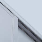 Spacepro Shaker 3 Door sliding wardrobe Kit Walnut frame 2 x Panel 1 x Mirror (w)2136mm - Bedrooms Plus