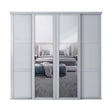 Spacepro Shaker 4 door Dove Grey sliding wardrobe kit with 2 Panel and 2 Mirror 3506mm - Bedrooms Plus