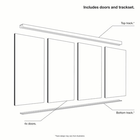 Spacepro Shaker 4 Door sliding wardrobe Kit Dove Grey frame 2 x Panel 2 x Mirror (w)2290mm - Bedrooms Plus