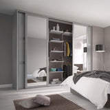 Spacepro Shaker 4 Door sliding wardrobe Kit Dove Grey frame 2 x Panel 2 x Mirror (w)2290mm - Bedrooms Plus