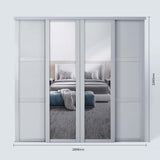 Spacepro Shaker 4 Door sliding wardrobe Kit Dove Grey frame 2 x Panel 2 x Mirror (w)2898mm - Bedrooms Plus