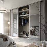 Spacepro Shaker 4 Door sliding wardrobe Kit Mirror Cashmere frame (w)3506mm - Bedrooms Plus
