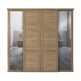 Spacepro Shaker 4 Door sliding wardrobe Kit Mirror Oak frame (w)2290mm - Bedrooms Plus
