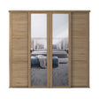 Spacepro Shaker 4 Door sliding wardrobe Kit Mirror Oak frame (w)2898mm - Bedrooms Plus