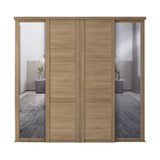 Spacepro Shaker 4 Door sliding wardrobe Kit Mirror Oak frame (w)2898mm - Bedrooms Plus