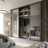 Spacepro Shaker 4 Door sliding wardrobe Kit Mirror Oak frame (w)2898mm - Bedrooms Plus