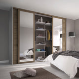 Spacepro Shaker 4 Door sliding wardrobe Kit Mirror Oak frame (w)2898mm - Bedrooms Plus