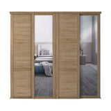 Spacepro Shaker 4 Door sliding wardrobe Kit Mirror Oak frame (w)3506mm - Bedrooms Plus