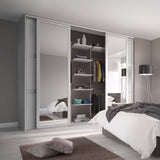 Spacepro Shaker 4 Door sliding wardrobe Kit Mirror White frame (w)2290mm - Bedrooms Plus