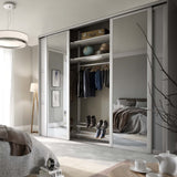 Spacepro Shaker 4 Door sliding wardrobe Kit Mirror White frame (w)2898mm - Bedrooms Plus