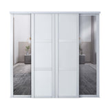 Spacepro Shaker 4 Door sliding wardrobe Kit Mirror White frame (w)2898mm - Bedrooms Plus