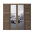 Spacepro Shaker 4 Door sliding wardrobe Kit Walnut frame 2 x Panel 2 x Mirror (w)2290mm - Bedrooms Plus