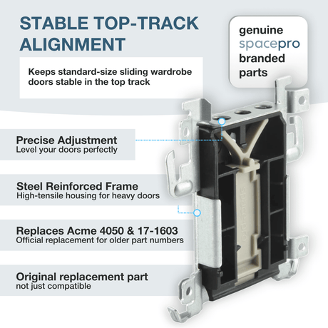 SpacePro Stanley Acme Sliding Wardrobe Door Top Guide 17 - 1603Y - 002 - Bedrooms Plus