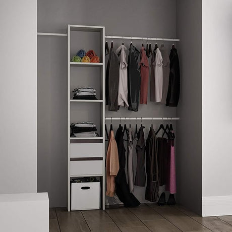 Spacepro White Heritage 2 Door Sliding Wardrobe Door Kit with Mirror Panels Fits 1499mm width - Bedrooms Plus