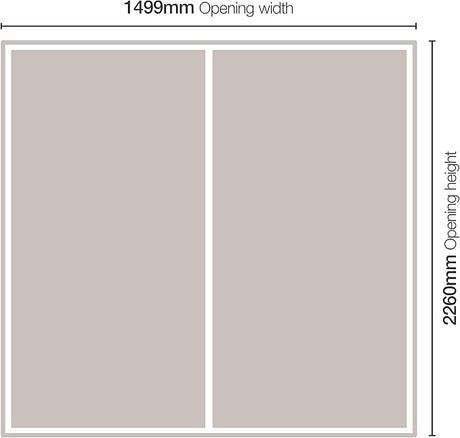 Spacepro White Heritage 2 Door Sliding Wardrobe Door Kit with Mirror Panels Fits 1499mm width - Bedrooms Plus
