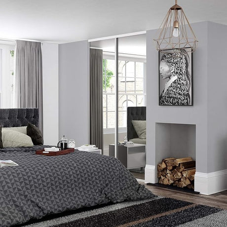 Spacepro White Heritage 2 Door Sliding Wardrobe Door Kit with Mirror Panels Fits 1803mm Width - Bedrooms Plus