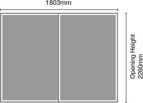 Spacepro White Heritage 2 Door Sliding Wardrobe Door Kit with Mirror Panels Fits 1803mm Width - Bedrooms Plus