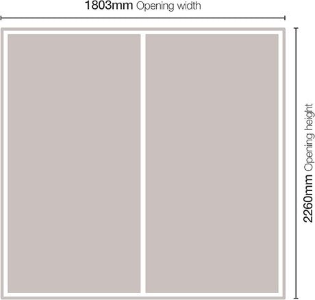Spacepro White Heritage 2 Door Sliding Wardrobe Door Kit with Mirror Panels Fits 1803mm width - Bedrooms Plus