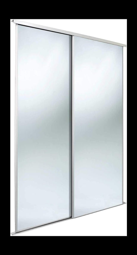 Spacepro White Heritage 2 Door Sliding Wardrobe Door Kit with Mirror Panels Fits 1803mm Width - Bedrooms Plus
