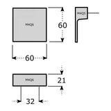 Square Cupboard Knob Handle M4TEC Inverbeg Q6 - Bedrooms Plus