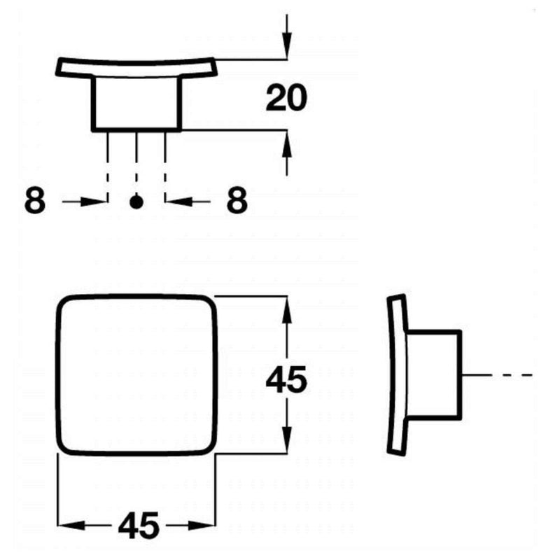 Squared Cupboard Knob Handle M4TEC Argyll Q3 - Bedrooms Plus