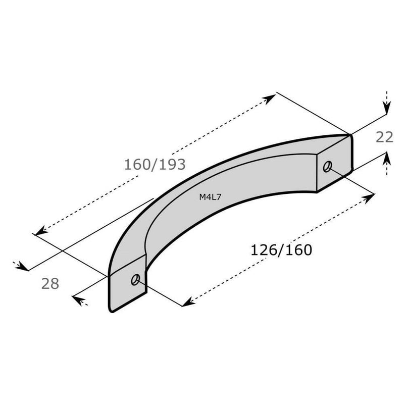 Stainless Steel Cupboard Door Handle M4TEC Blythe L7 - Bedrooms Plus