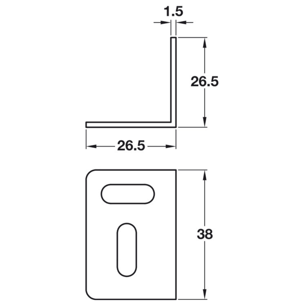 Steel Angled Bracket w/ Horizontal & Vertical Slot 100pcs - Bedrooms Plus