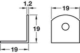 Steel Angled Fixing Bracket 19x19mm 100pcs - Bedrooms Plus