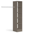 Stone Grey Deluxe Tower Shelving Unit with 5 Shelves and Hanging Bars - Bedrooms Plus