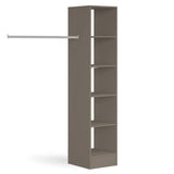 Stone Grey Wardrobe Shelving Unit with 5 Shelves and Hanging Bars - Bedrooms Plus
