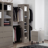 Stone Grey Wardrobe Shelving Unit with 5 Shelves and Hanging Bars - Bedrooms Plus