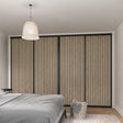 Supreme Matt Black with Oak Acoustic Panels Sliding Door Kit - 4 Doors - Bedrooms Plus