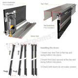 White Frame Heritage Sliding Door Wardrobe Kit - 4 Door Mirror & Dust Grey Wood - Made To Measure - Bedrooms Plus
