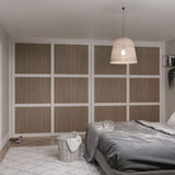 White Shaker Sliding Door Wardrobe Kit - 4 Door 3 Panel Shorewood - Made To Measure - Bedrooms Plus