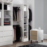 White Wardrobe Shelving Unit with 5 Shelves and Hanging Bars - Bedrooms Plus