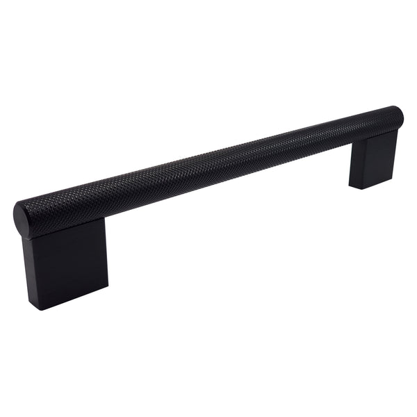 Broxburn Knurled Bar Handle 192mm - Brushed Black Cabinet Door Handles