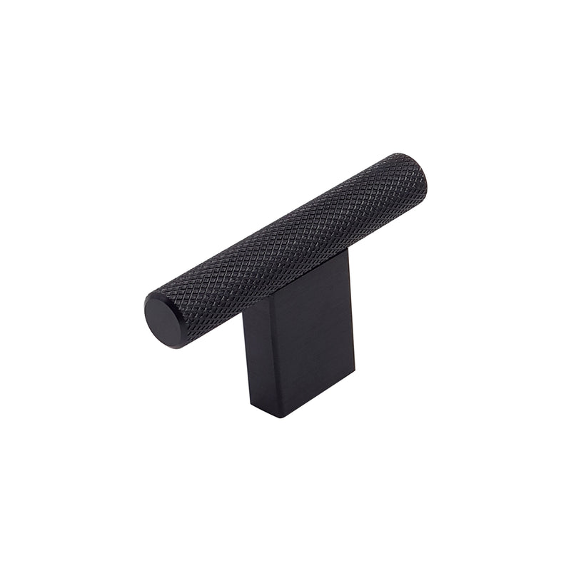 Broxburn Knurled Mini T Knob Handle - Black Knurled Cabinet Door Handles